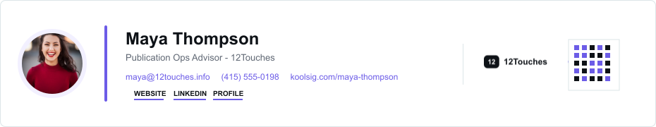 Maya Thompson example KoolSig email signature